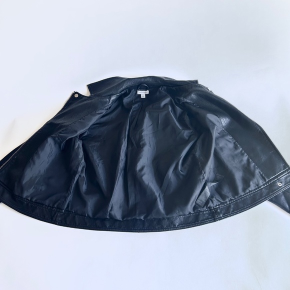 Topshop Black Leather Moto Jacket - Picture 10 of 14